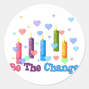 Sticker Rond Soyez le changement du monde