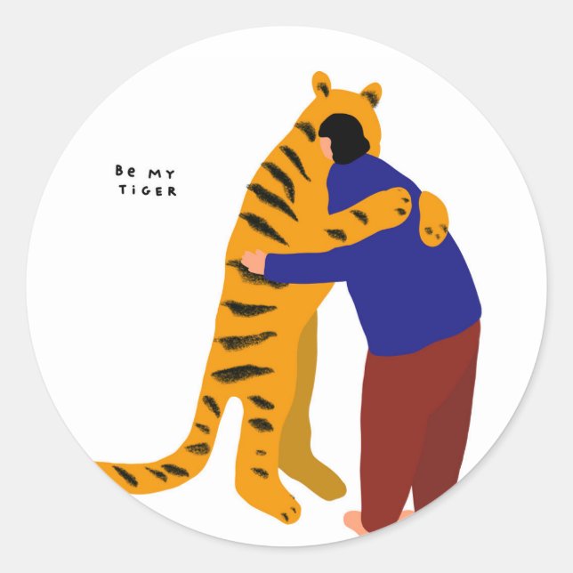 Sticker Rond Soyez mon tigre (Devant)