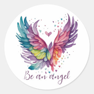Sticker Rond Soyez un ange