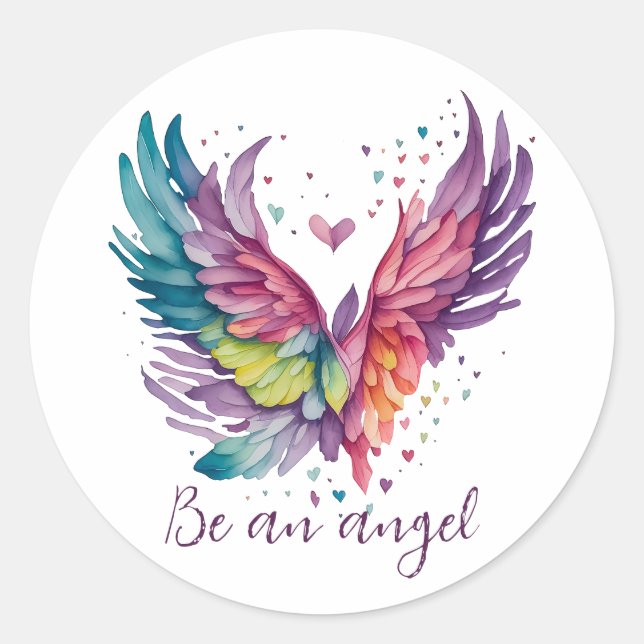 Sticker Rond Soyez un ange (Devant)