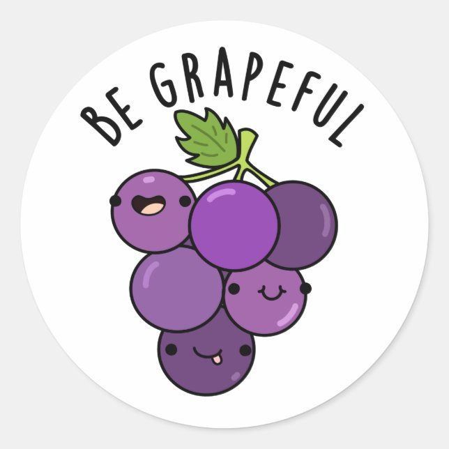 Sticker Rond Soyez un jeu de pépins de raisin positif (Devant)