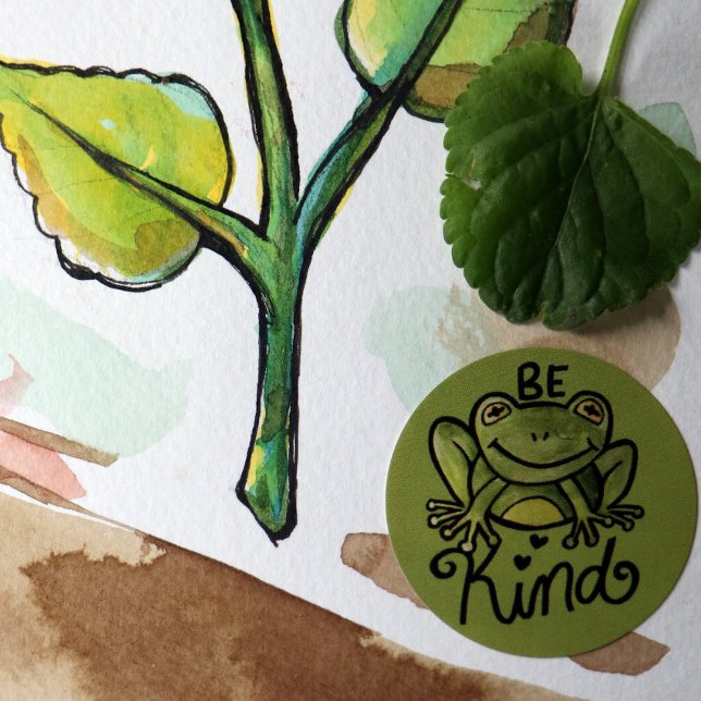 Sticker Rond Soyez une grenouille (Créateur téléchargé)