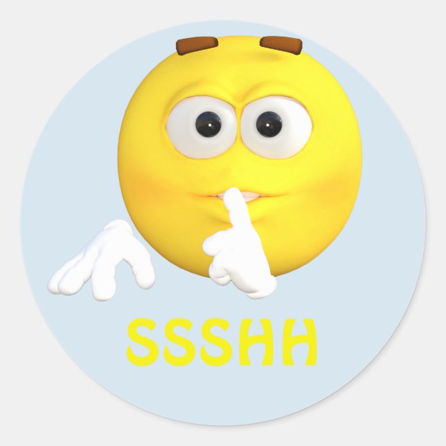 Sticker Rond Soyez visage tranquille de bande dessinée (Devant)