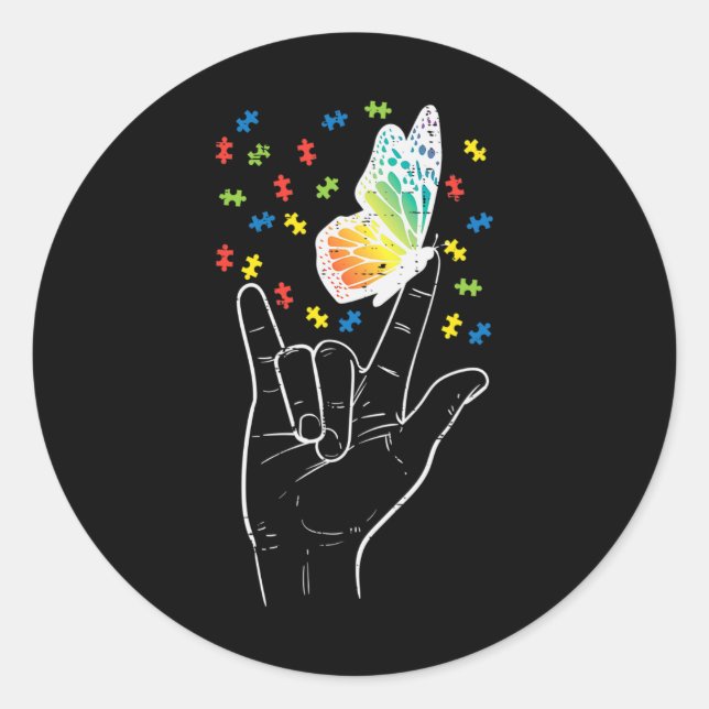 Sticker Rond Sp Sensibilisation sur l'autisme de puzzle de puzz (Devant)