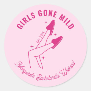 Sticker Rond Spa de fête de Bachelorette rose pour filles décon