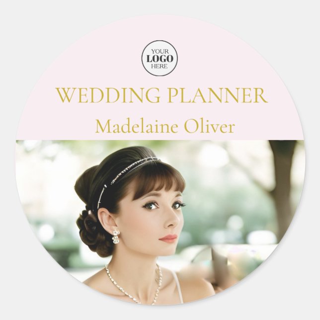 Sticker Rond Spa wedding planner Photo rose (Devant)