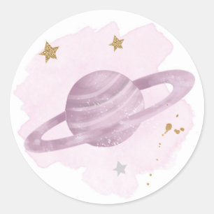 Sticker Rond Space Planètes Galaxy Favoriser Cupcake Cadeau
