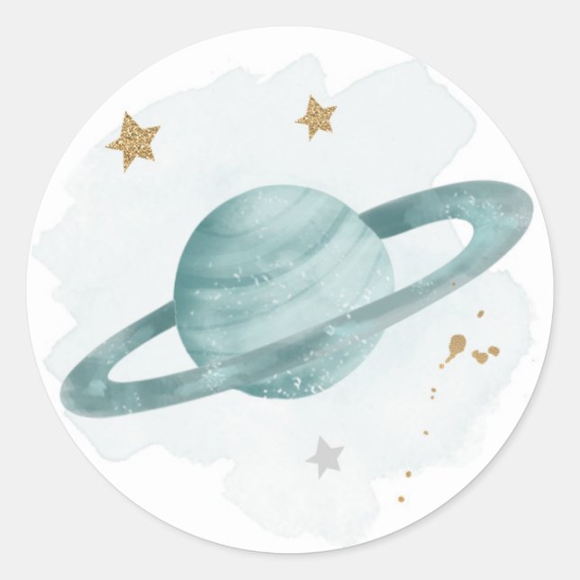 Sticker Rond Space Planètes Galaxy Favoriser Cupcake Cadeau (Devant)