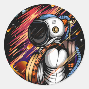 Sticker Rond Spaceman