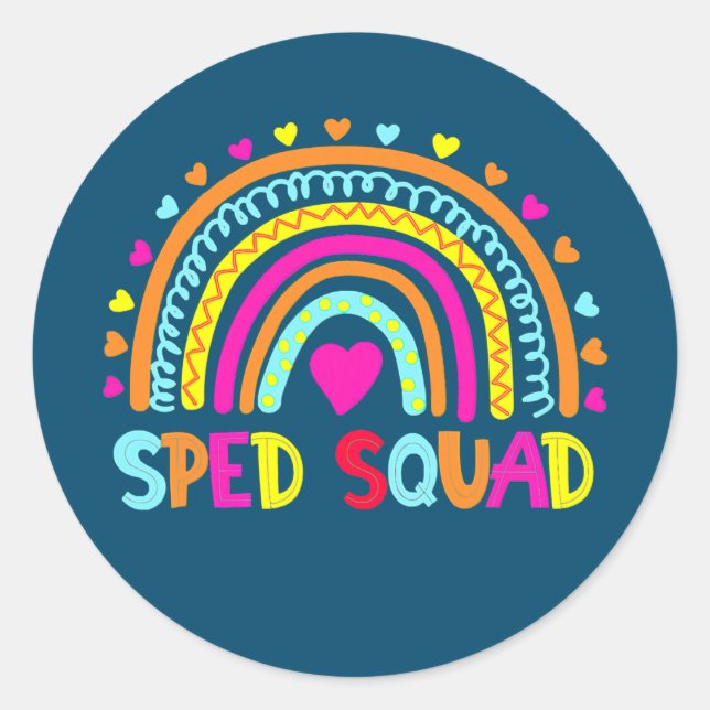 Sticker Rond Spad Escadron spécial Ed Rainbow Enseignant Retour (Devant)