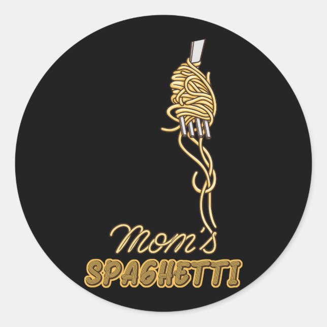 Sticker Rond Spaghetti De Maman Parfait Pour Un Amoureux De Pât (Devant)