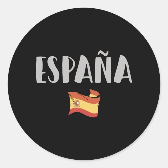 Sticker Rond Spain Soccer Football Fan Shirt Flag (Devant)