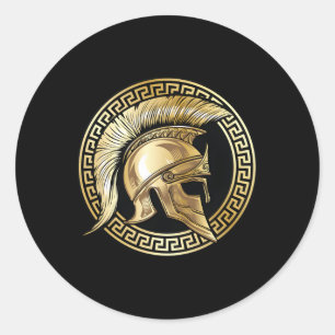 Sticker Rond Span Helmet Gold Gladiator Spa Gymnase grecque ent