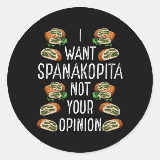 Sticker Rond Spanakopita Racines grecques fraîches Spanakop gre