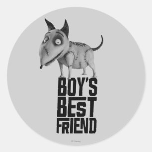Sticker Rond Sparky : Le meilleur ami du garçon