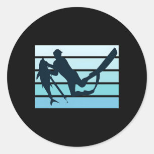 Sticker Rond SpearFishing Plongée Chasse de poisson Spear Fishe