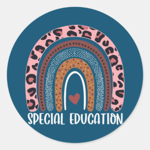 Sticker Rond Special Education Teacher SPED Leopard Boho
