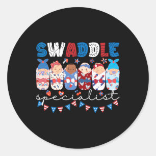 Sticker Rond Spécialiste de Swaddle Nicu Mother Ba1