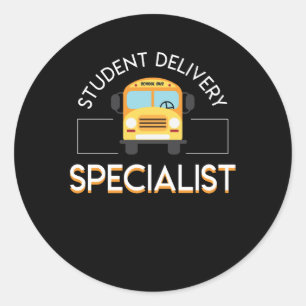 Sticker Rond Spécialiste en livraison d'étudiant de chauffeur