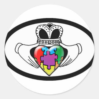 Sticker Rond Spectrum Claddagh