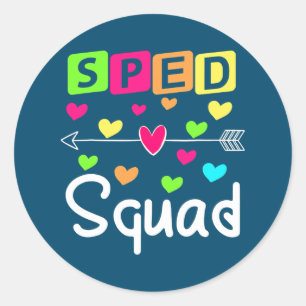 Sticker Rond SPED Squad Enseignant Spécial Cadeau SPED