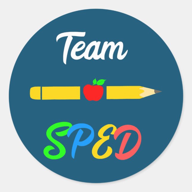 Sticker Rond SPED Teacher Team Appréciation Day spécial (Devant)
