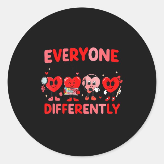 Sticker Rond Speech Therapy Language Pathologist Valentines Day (Devant)