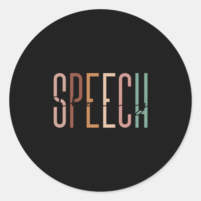 Sticker Rond Speech Therapy Speech Language Pathologi (Devant)