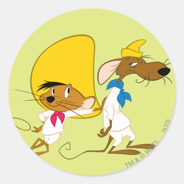 Sticker Rond SPEEDY GONZALES™ et Slowpoke (Devant)