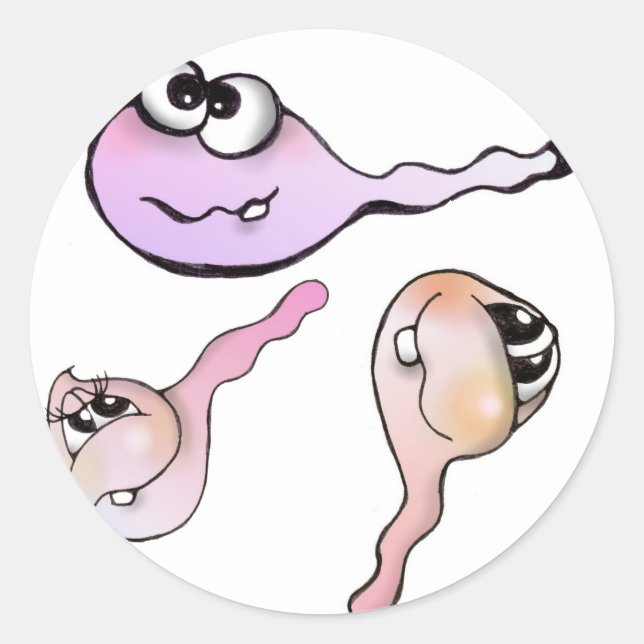 Sticker Rond spermatozoïdes, spermatozoïdes, autocollants, têta (Devant)