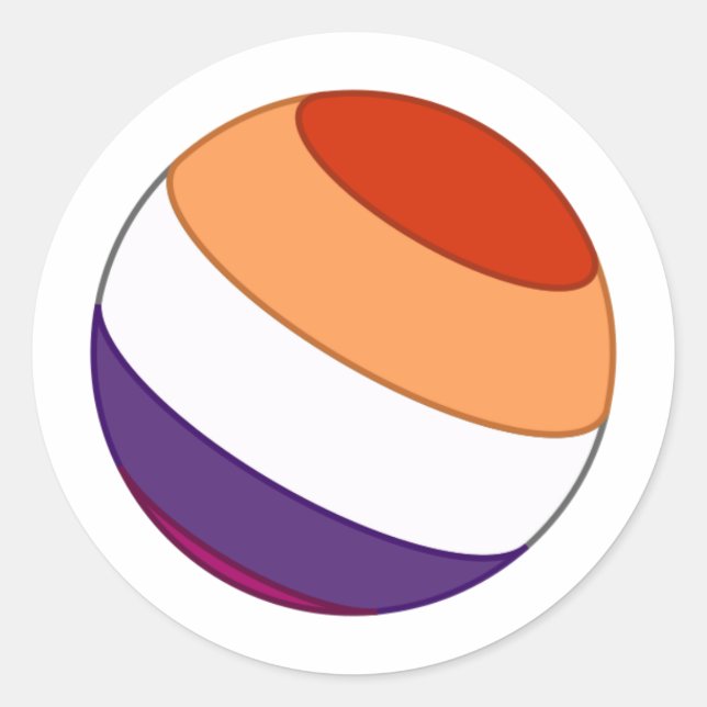 Sticker Rond Sphère de fierté lesbienne (Devant)
