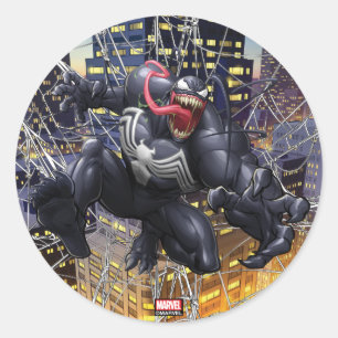 Sticker Rond Spider-Man   Venom en avant