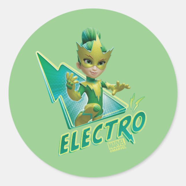 Sticker Rond Spidey et ses amis Extraordinaires Electro (Devant)