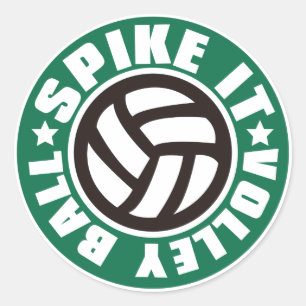 Sticker Rond Spike_It_Volleyball