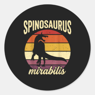 Sticker Rond Spinosaurus mirabilis rétro vintage nouveau dinosa