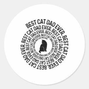 Sticker Rond Spiral Chat Daddy - Meilleur Chat Papa Papa Papa J