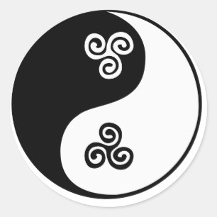 Sticker Rond Spirale celtique de Yin Yang tri
