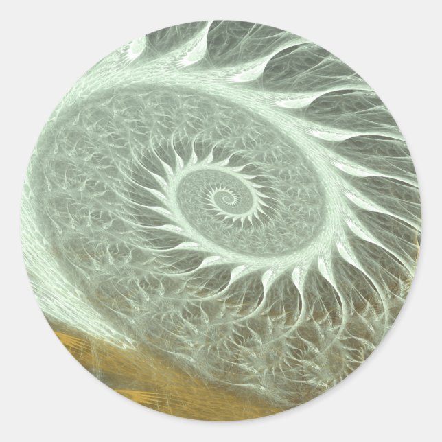 Sticker Rond Spirale cosmique - Géométrie sacrée Spirale dorée (Devant)