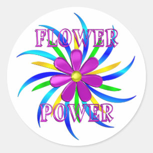 Sticker Rond Spirale de flower power