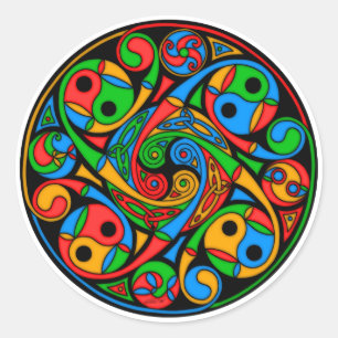 Sticker Rond Spirale en verre à chaîne celtique