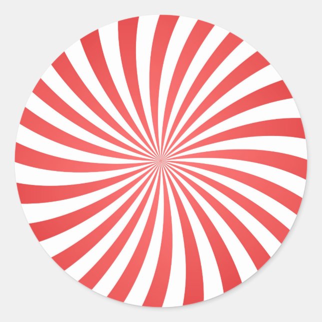 Sticker Rond Spirale rouge et blanche (Devant)