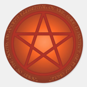 Sticker Rond Spirit of Fire Pentacle