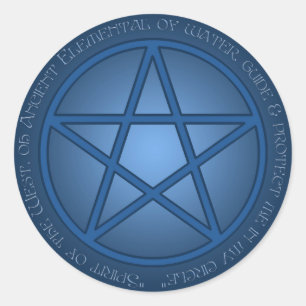 Sticker Rond Spirit of Water Pentacle