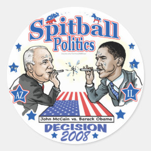 Sticker Rond Spitball Politics 2008