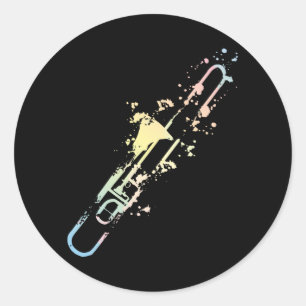 Sticker Rond Splash Trombone