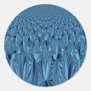 Sticker Rond Splendeur céleste : Design Rose bleu Iridescente