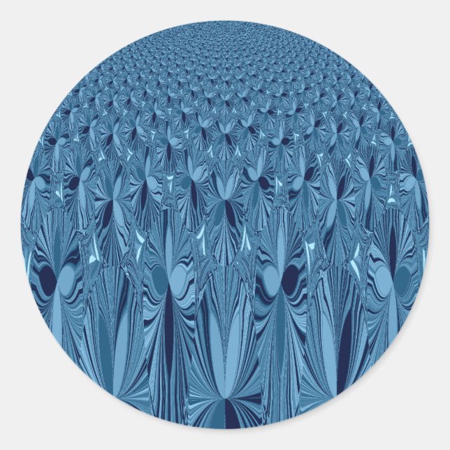 Sticker Rond Splendeur céleste : Design Rose bleu Iridescente (Devant)