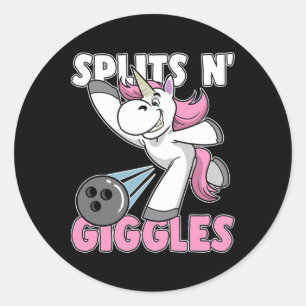 Sticker Rond Splings N' Giggles Unicorn Bowling Bowler