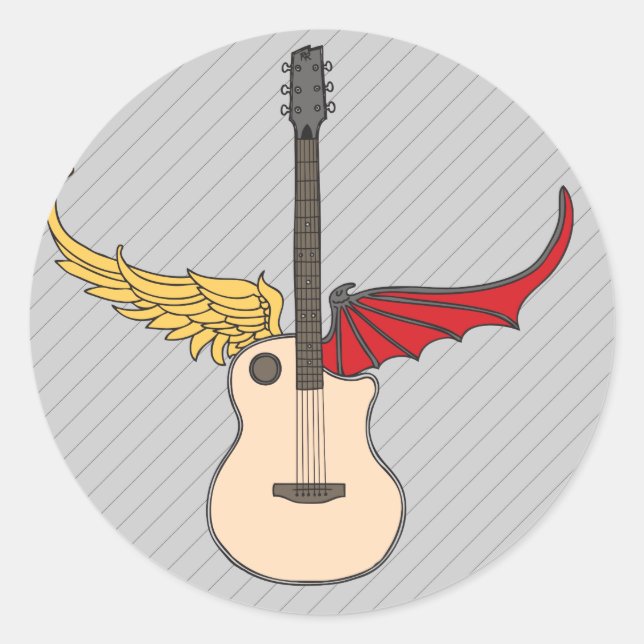 Sticker Rond Split Personality Guitare (Devant)