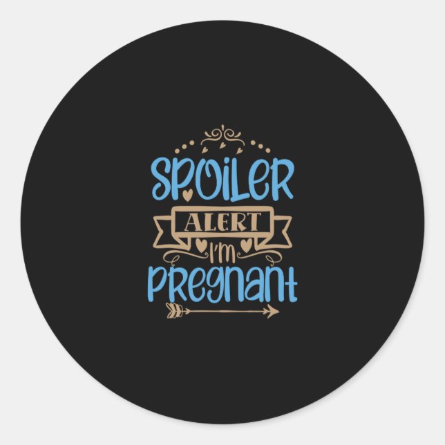 Sticker Rond spoiler alert i'm pregnant (Devant)